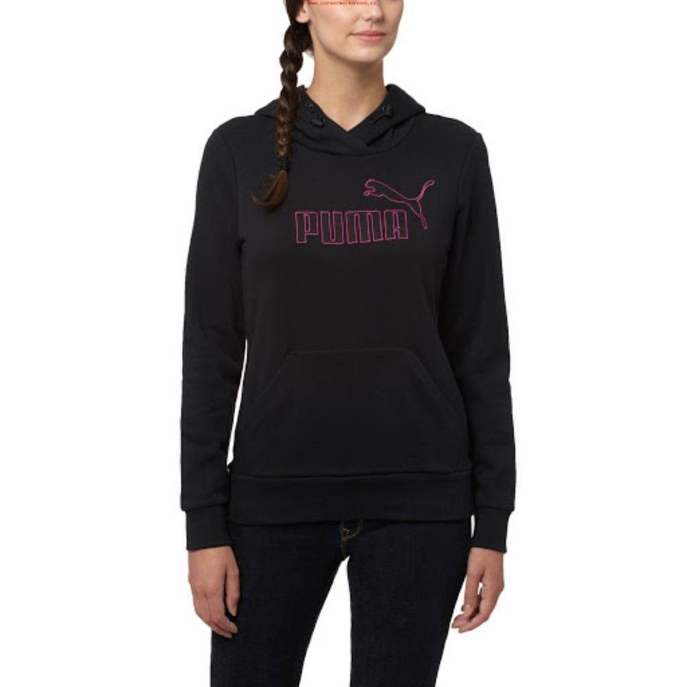 Puma Dark Grey Purple Logo Hoodie